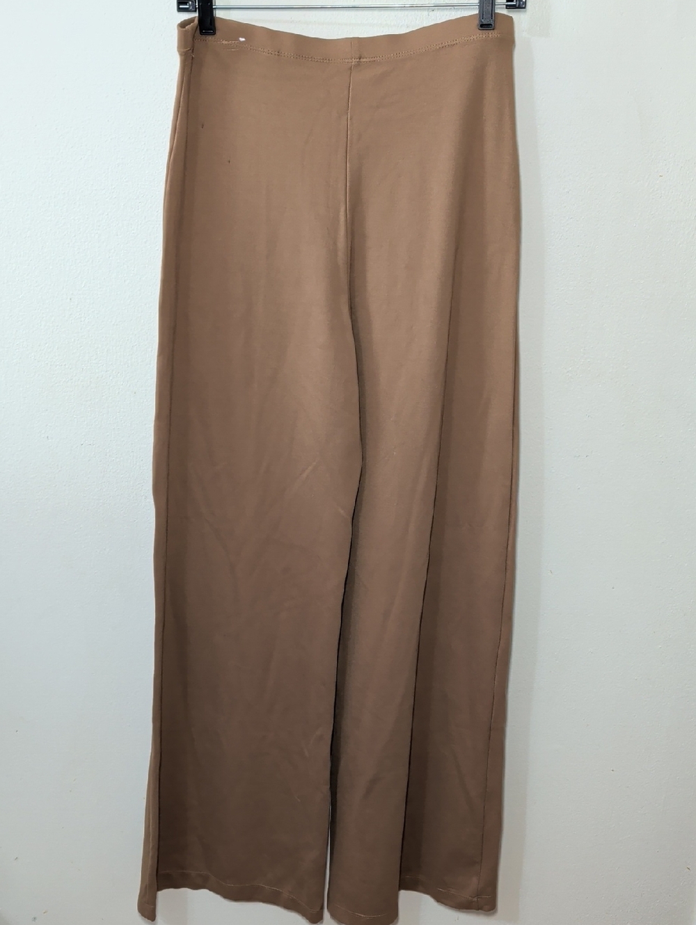 Max Studio Ponte Knit Wide Leg Pants Tan High-Rise Stretch Women's Size L - Picture 5 of 6